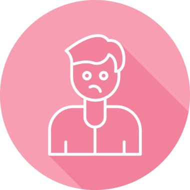 Üzgün adam. Web simgesi basit illüstrasyon