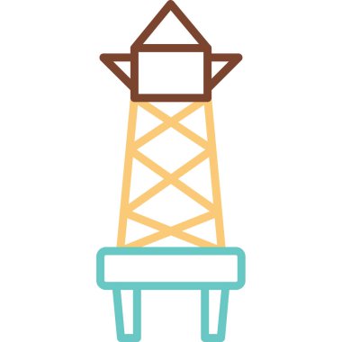 Uydu kulesi işaret çizgisi ağ simgesi, vektör illüstrasyonu