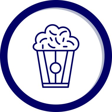 Patlamış mısır. Web simgesi basit illüstrasyon                                  