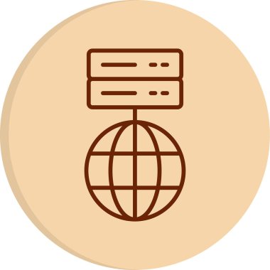 Küre sembolü, vektör illüstrasyonlu Veri Ağı simgesi 