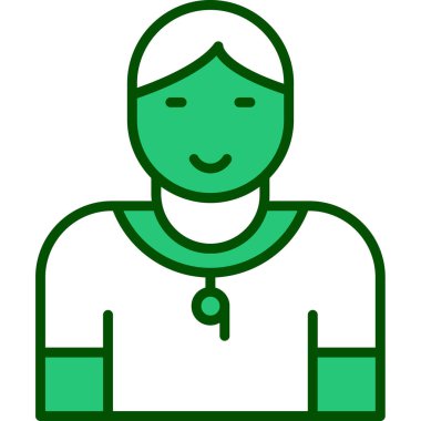 Jimnastik eğitmeni web simgesi, vektör illüstrasyonu