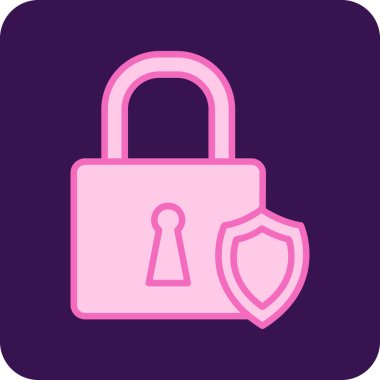 Asma kilit. Web simgesi basit illüstrasyon