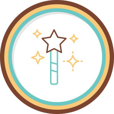 Sihirli değnek simgesinin vektör çizimi