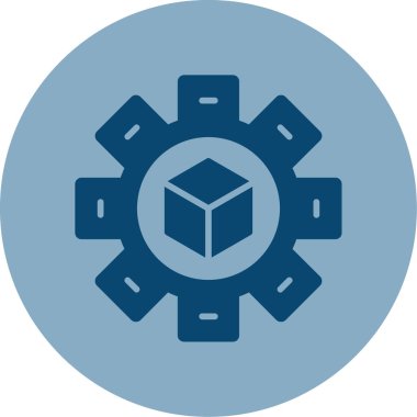 Üretim süreci simgesi, vektör illüstrasyonu basit tasarım