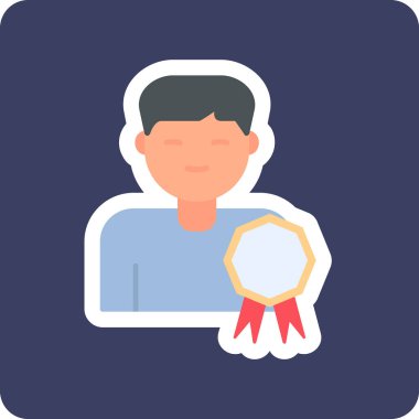 En İyi Çalışan simgesi vektör illüstrasyonu 