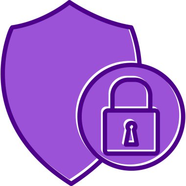 Güvenlik kalkanı simgesi, vektör illüstrasyonu