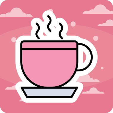 Kahve Kupası web simgesi, vektör çizim 
