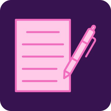 belge ve kalem simgesi düz tasarım