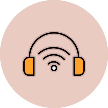 Çevrimiçi Podcast ikon vektör çizimi