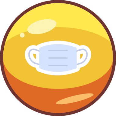 Tıbbi maske ikonu, düz stil. vektör illüstrasyonu 