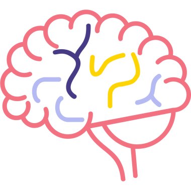 Beyin. Web simgesi basit illüstrasyon 