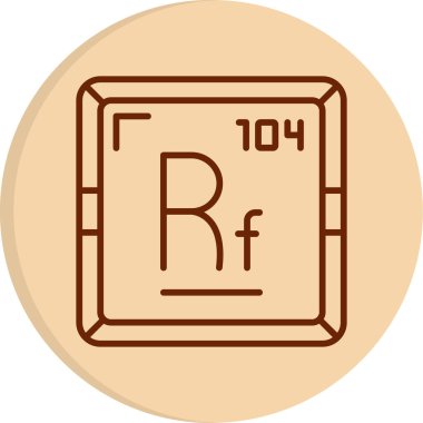 Rutherfordium web simgesi, vektör illüstrasyonu