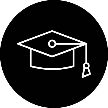 Mortarboard web simgesi basit illüstrasyon