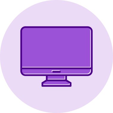 Bilgisayar monitörü. Web simgesi basit illüstrasyon 