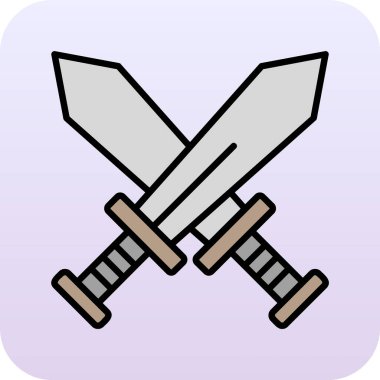 Çapraz kılıç simgesi vektör illüstrasyon 