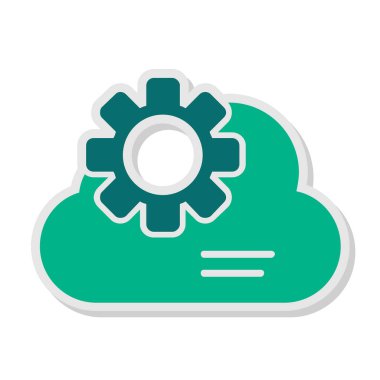 Bulut hesaplama. Web simgesi, vektör illüstrasyonu