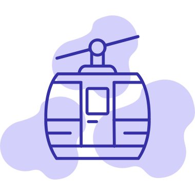 Kablo araba simgesi, vektör illüstrasyonu 