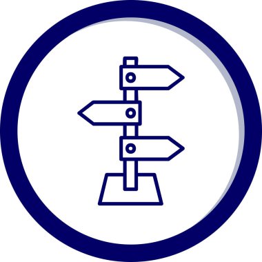 yön işareti simgesi, vektör illüstrasyonu 