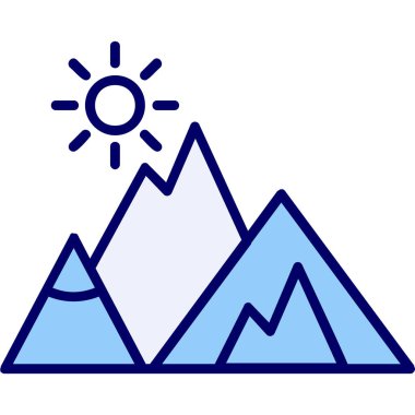 Dağlar. Web simgesi basit illüstrasyon  