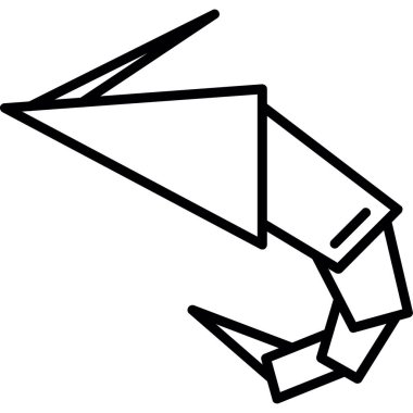 Kağıt karides. Web simgesi basit illüstrasyon