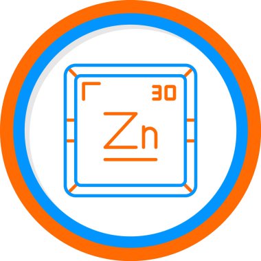 Çinko kimyasal simgesinin vektör illüstrasyonu         