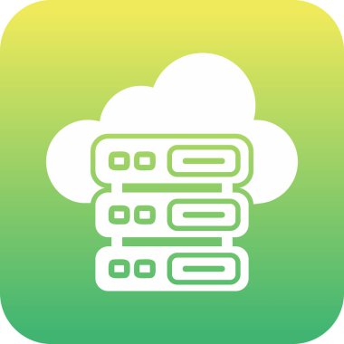 Bulut Sunucusu simgesi, vektör illüstrasyonu basit tasarım