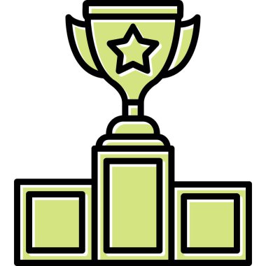 Galibiyet kupa vektör simgesi