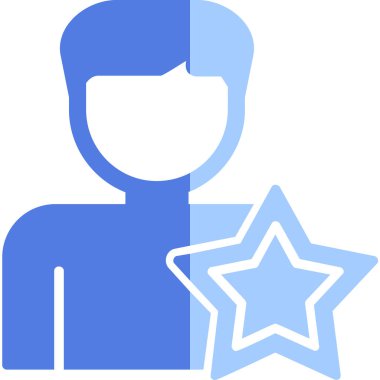 Yıldızlı adam, teşvikli ikon vektör illüstrasyonu