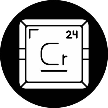 Krom, CR, kimyasal element simgesi. Periyodik tablo elementi. Atom numarası ile imzala