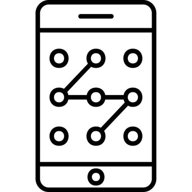 Mobil Desen Kilit simgesi, vektör illüstrasyonu