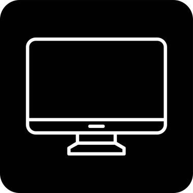 Bilgisayar monitörü. Web simgesi basit illüstrasyon 