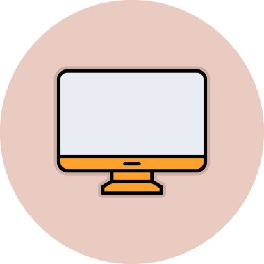 Bilgisayar monitörü. Web simgesi basit illüstrasyon 