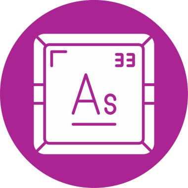 Arsenic chemical element of the periodic table icon clipart