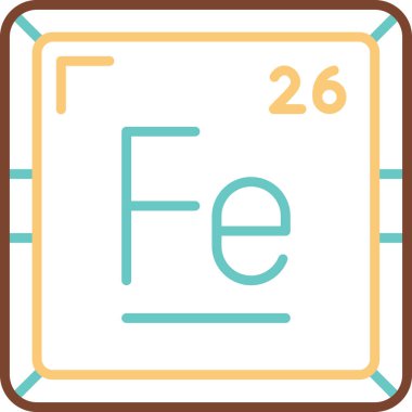 Periyodik tablo simgesinin demir kimyasal elementi