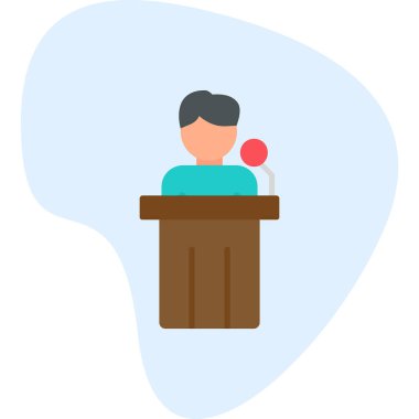 Siyaset ikonu. Web için basit bir konferans vektör simgesi çizimi