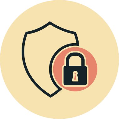 Güvenlik kalkanı simgesi, vektör illüstrasyonu