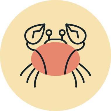 crab icon, vector illustration simple design 