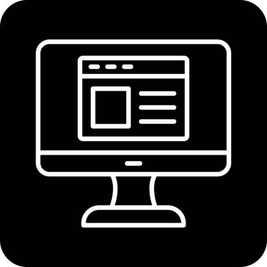 Web sitesi işareti, vektör illüstrasyonlu blog simgesi, bilgisayar ekranı