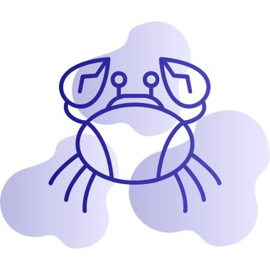 Yengeç simgesi, vektör illüstrasyonu basit tasarım 