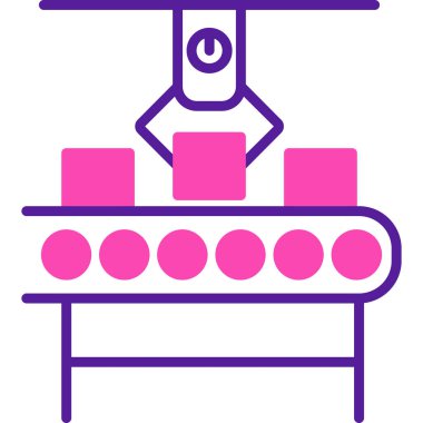 Üretim süreci simgesi, vektör illüstrasyonu basit tasarım