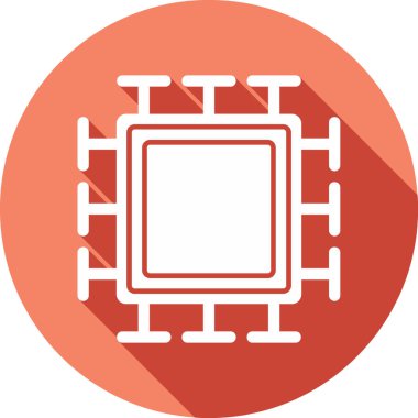  Mikroçip. Web simgesi basit illüstrasyon