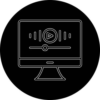 Müzik Video simgesinin vektör illüstrasyonu