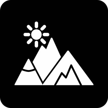 Dağlar. Web simgesi basit illüstrasyon  