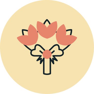 Çiçek buketi. Web simgesi basit illüstrasyon