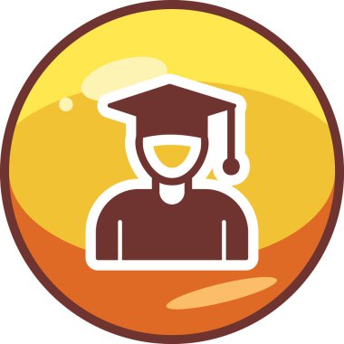 Öğrenci. Web simgesi basit illüstrasyon 