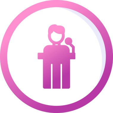 Siyaset ikonu. Web için basit bir konferans vektör simgesi çizimi