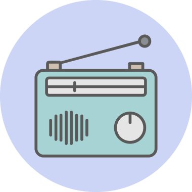 Radyo. Web simgesi basit illüstrasyon 