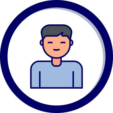  Erkek kullanıcı. Web simgesi basit illüstrasyon