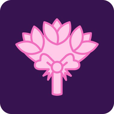 Çiçek buketi. Web simgesi basit illüstrasyon