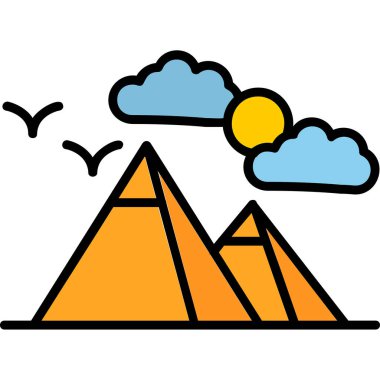 Piramitler. Web simgesi basit illüstrasyon